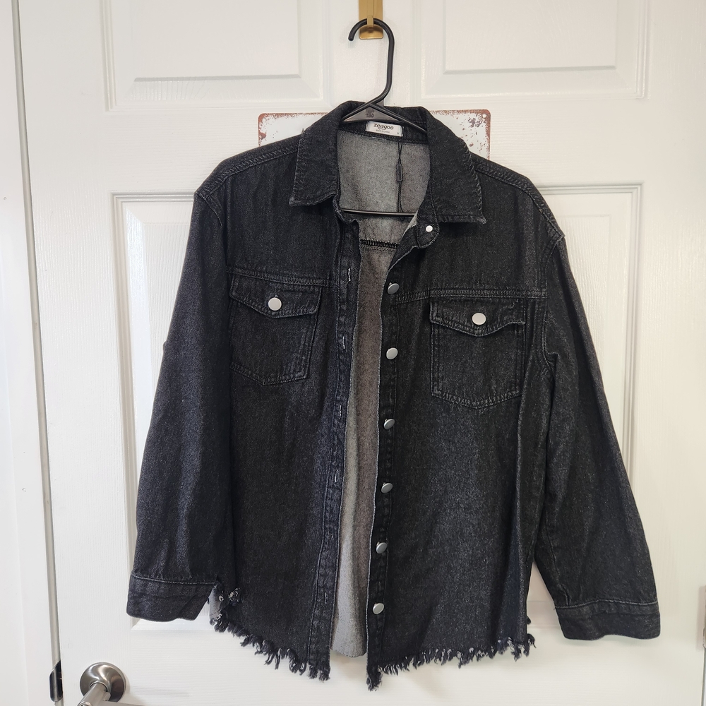 Zeagoo Charcoal Gray Denim Jacket